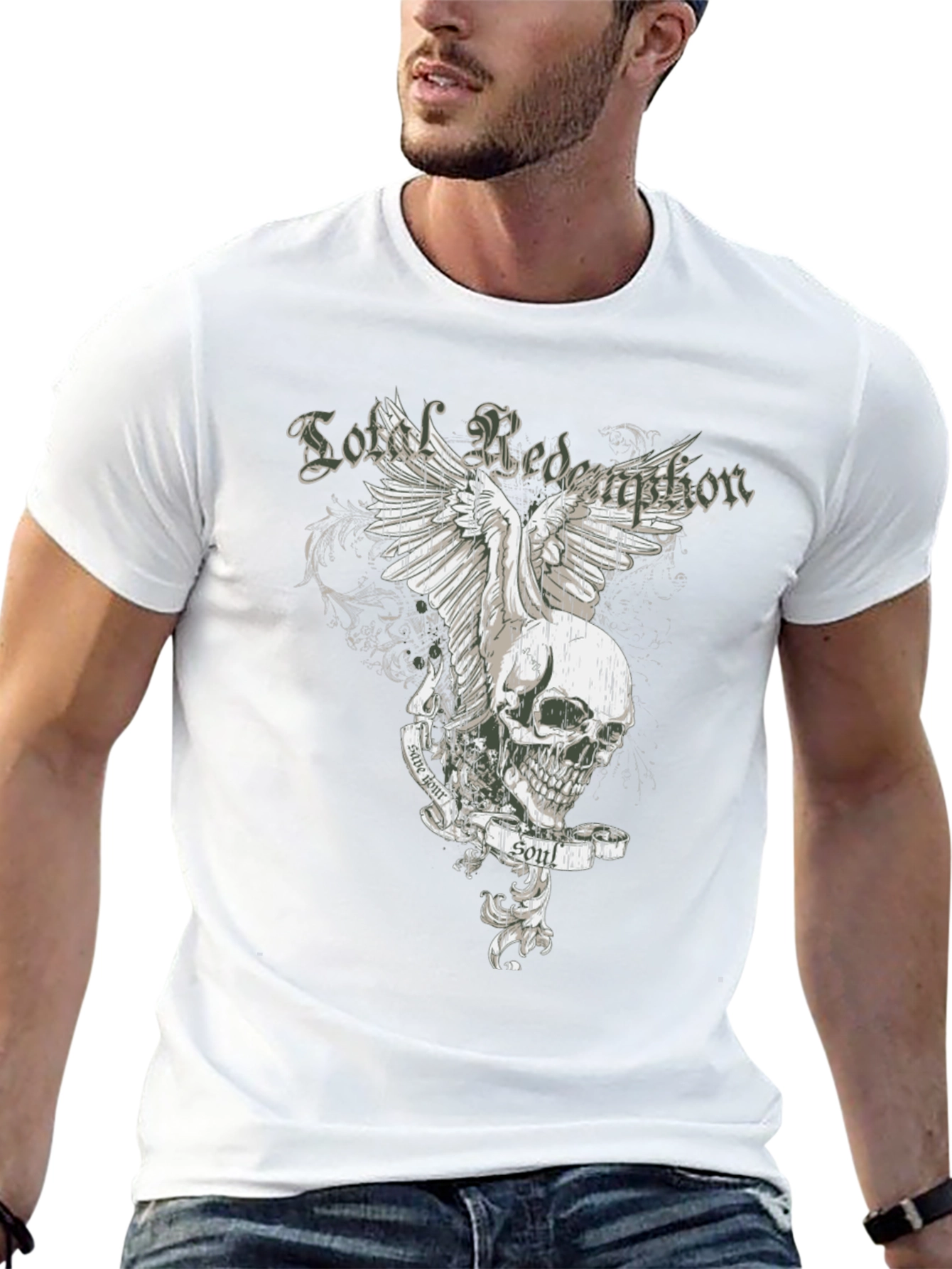 Soul Redemption Graphic Tee - Edgy Skull Design