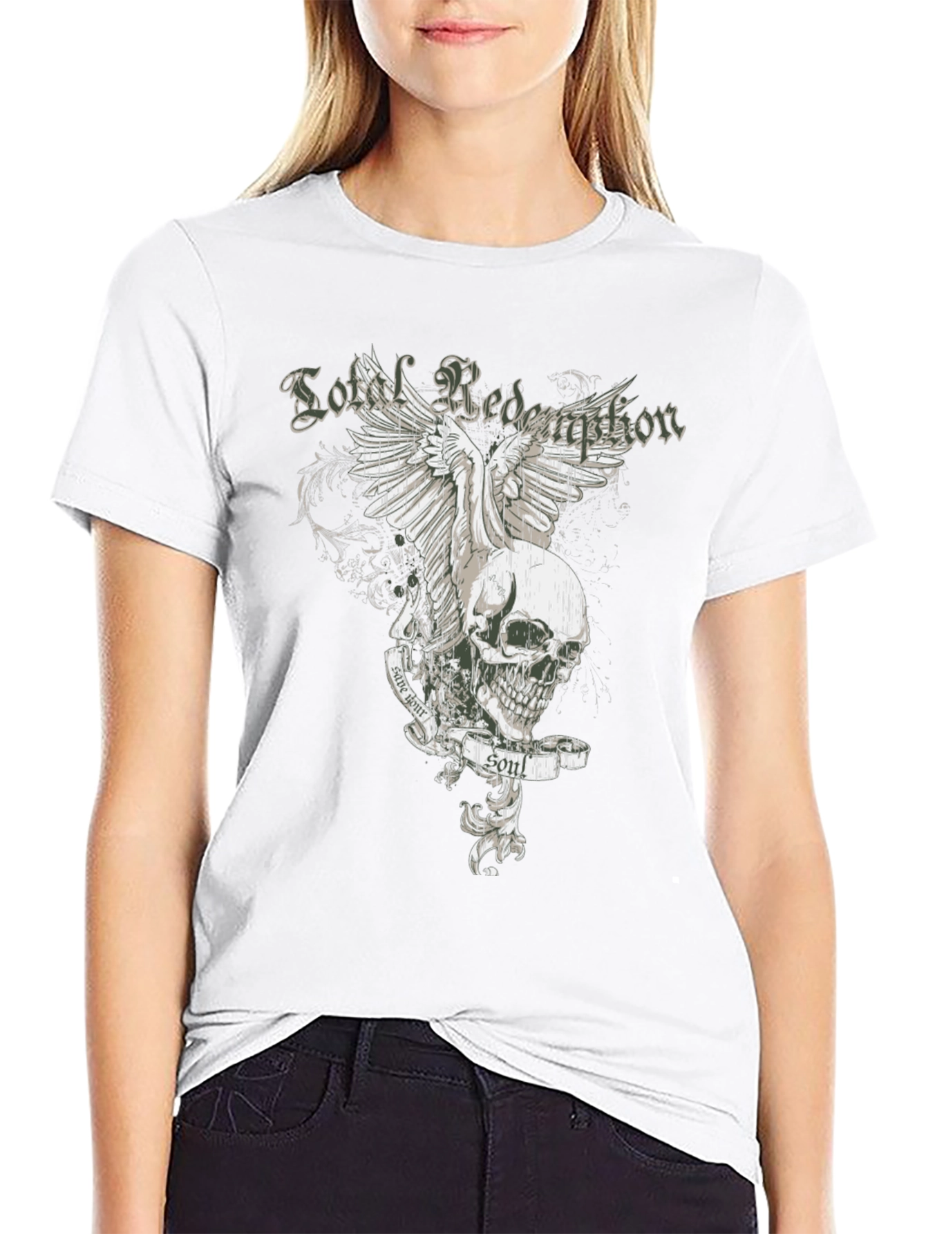 Soul Redemption Graphic Tee - Edgy Skull Design