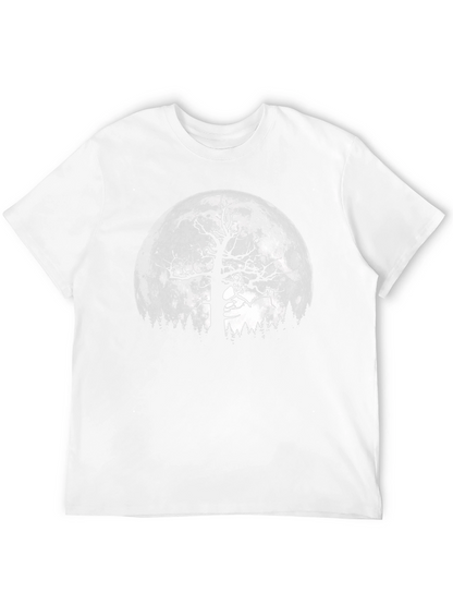 Spooky Tree & Moon Graphic Black T-Shirt