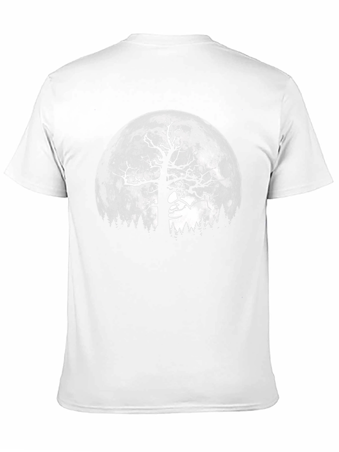 Spooky Tree & Moon Graphic Black T-Shirt