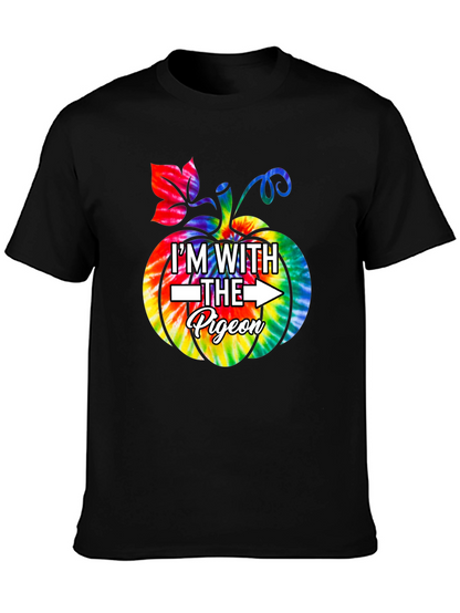 Im With The Pigeon Tie Dye Pumpkin T-Shirt