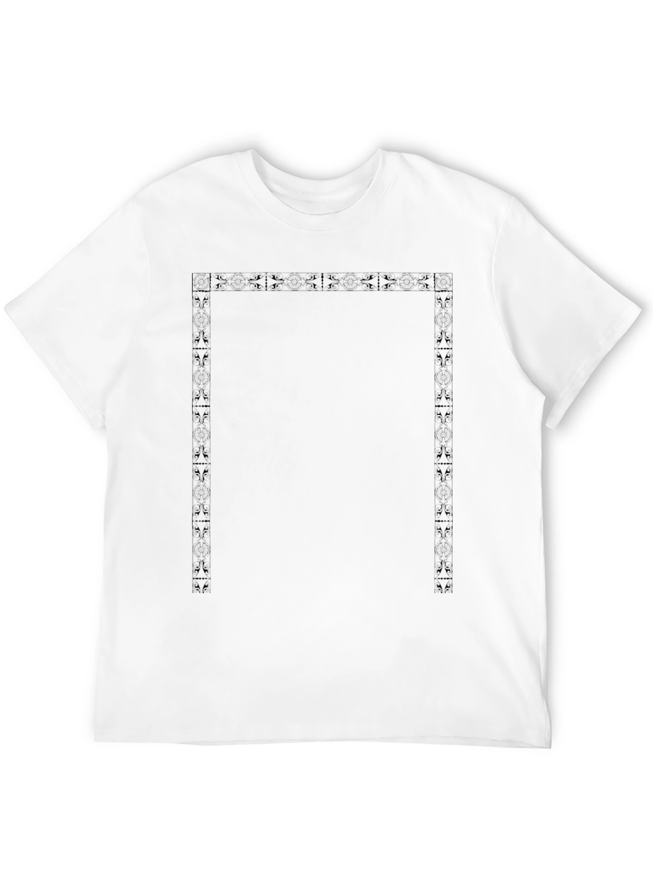 Geometric Print Black Crew Neck T-Shirt