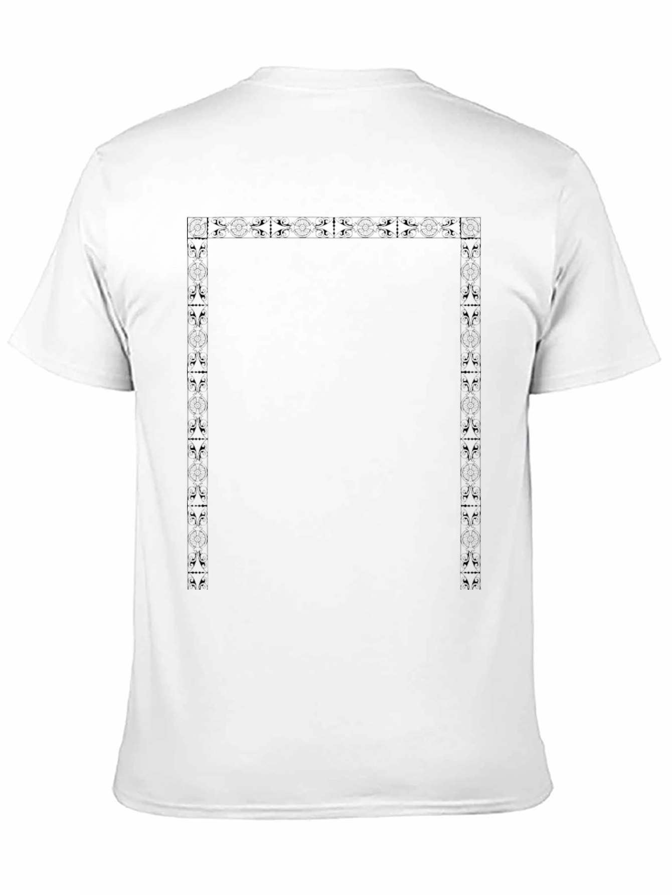 Geometric Print Black Crew Neck T-Shirt