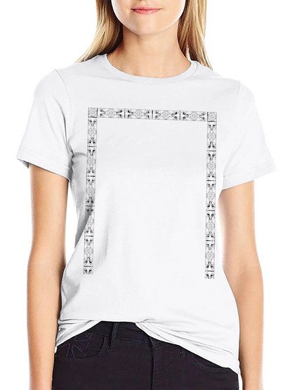 Geometric Print Black Crew Neck T-Shirt