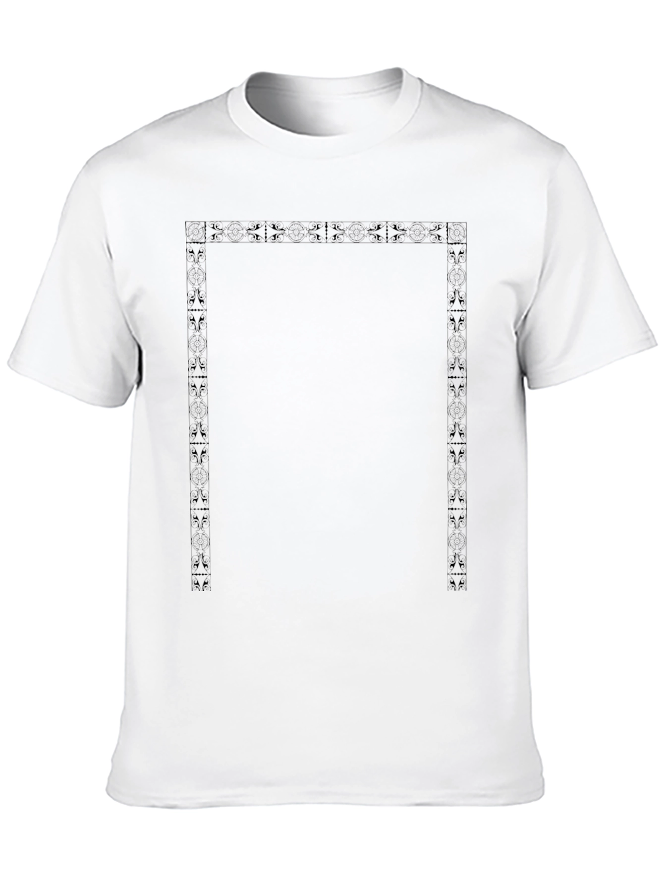 Geometric Print Black Crew Neck T-Shirt