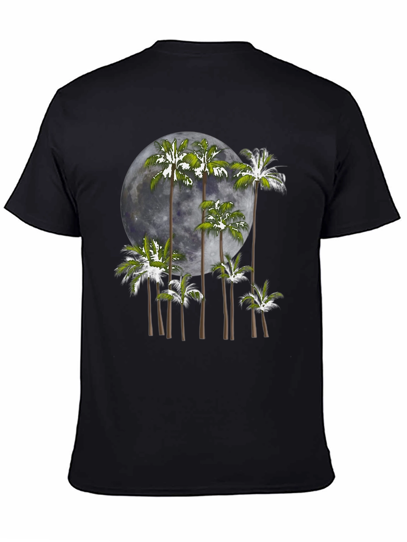 Palm Moon Graphic Tee - Mens Black T-Shirt
