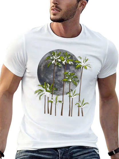 Palm Moon Graphic Tee - Mens Black T-Shirt