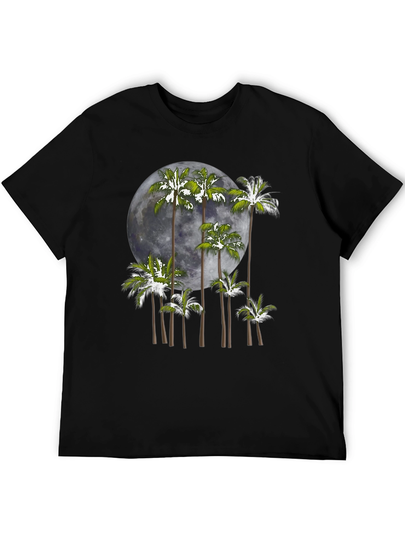 Palm Moon Graphic Tee - Mens Black T-Shirt