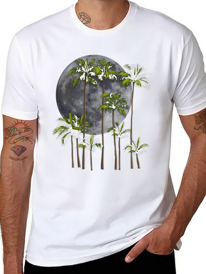 Palm Moon Graphic Tee - Mens Black T-Shirt