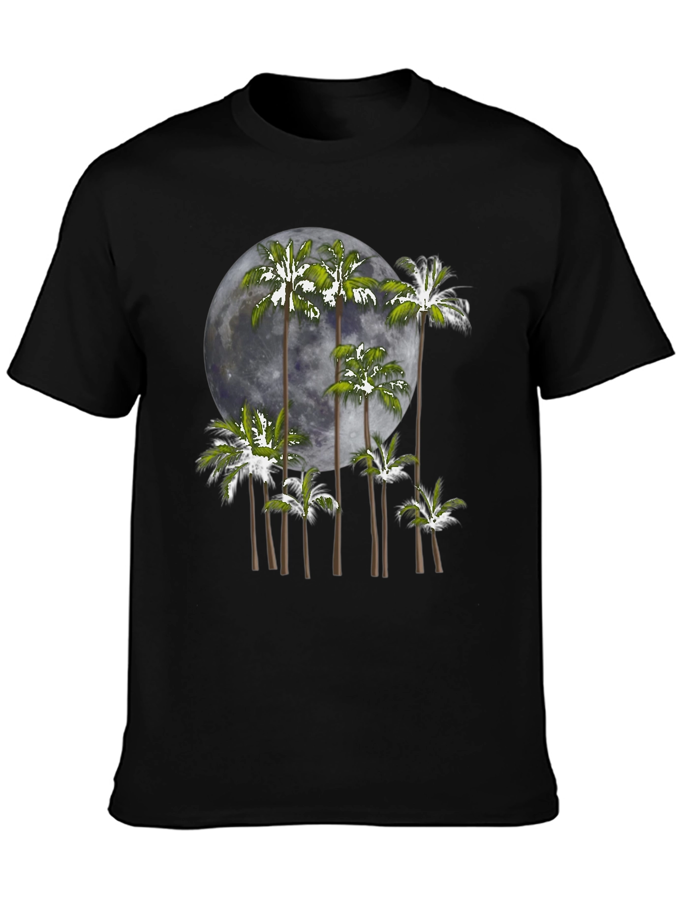 Palm Moon Graphic Tee - Mens Black T-Shirt