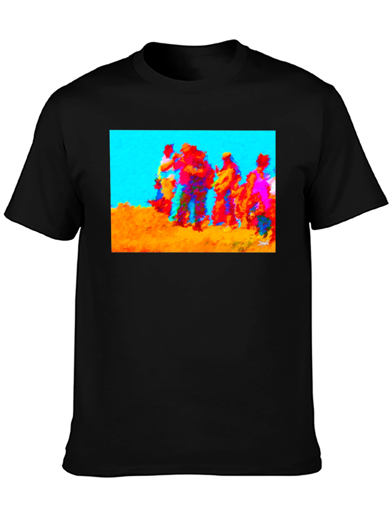 Abstract Art Graphic Tee - Crew Neck