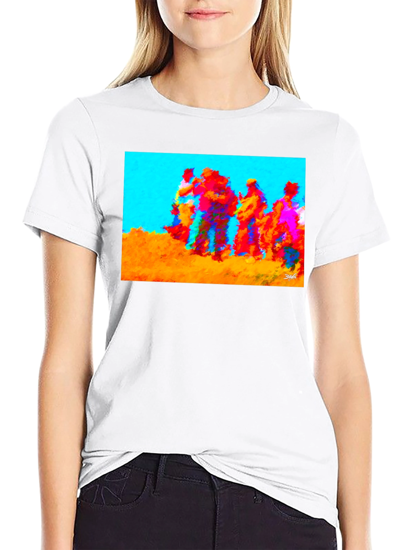 Abstract Art Graphic Tee - Crew Neck