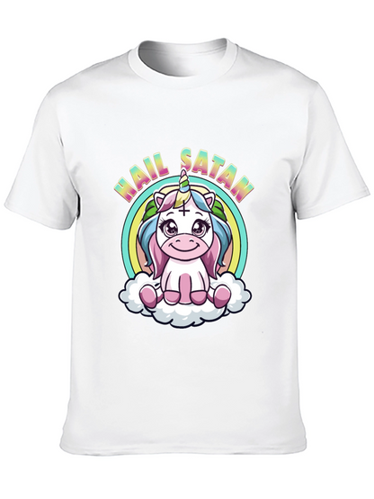 Hail Satan Unicorn Black T-Shirt