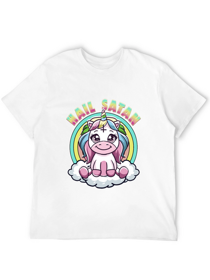 Hail Satan Unicorn Black T-Shirt
