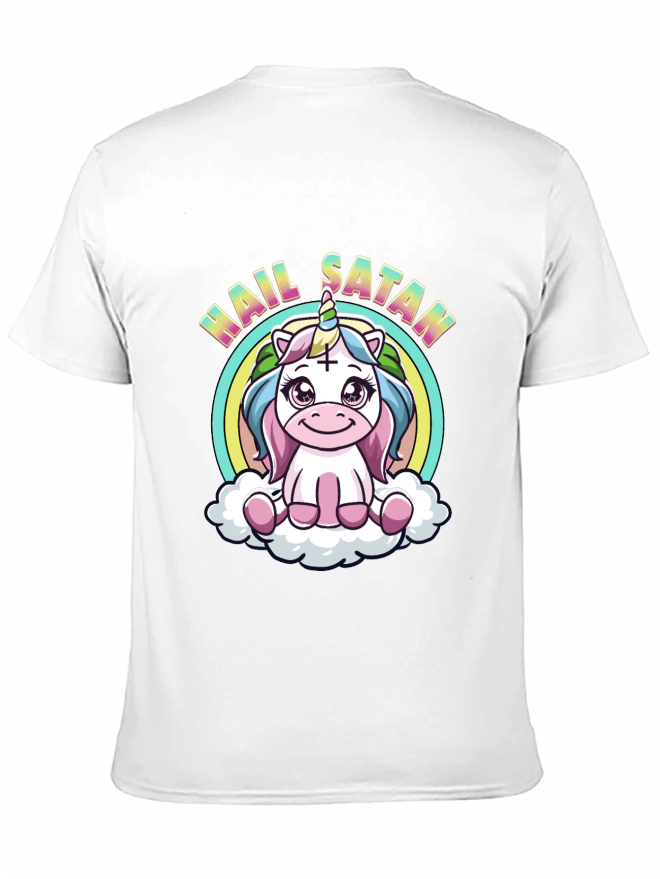 Hail Satan Unicorn Black T-Shirt