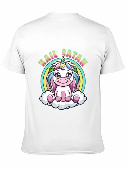 Hail Satan Unicorn Black T-Shirt
