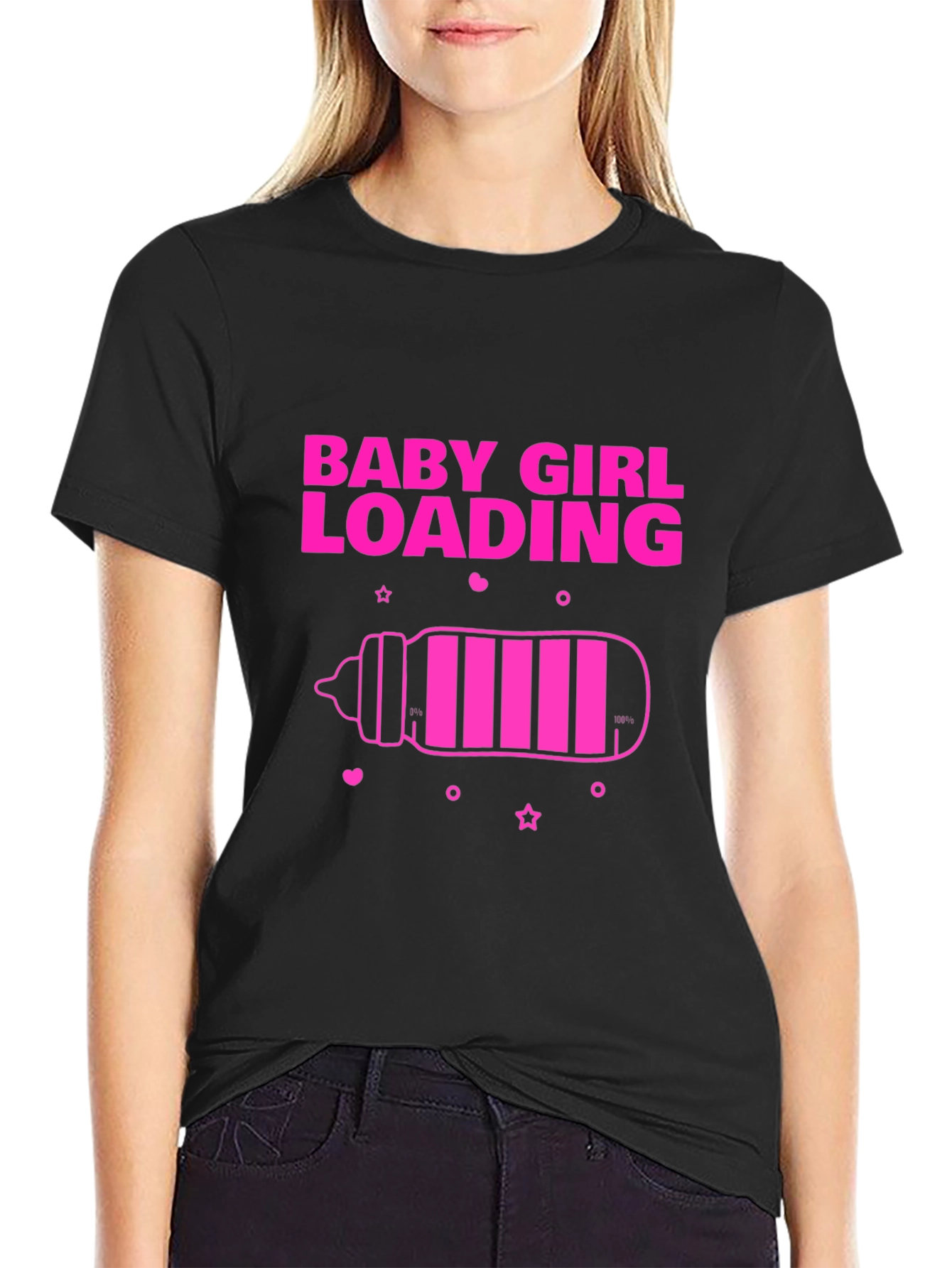 Baby Girl Loading T-Shirt - Pregnancy Announcement Tee