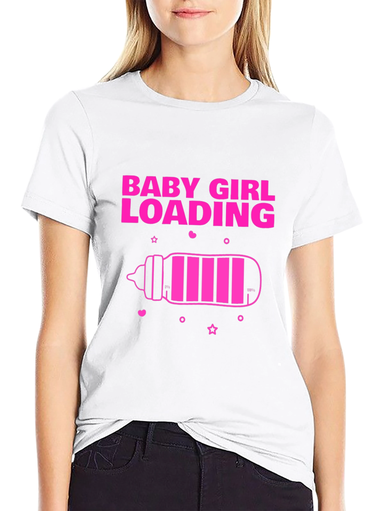 Baby Girl Loading T-Shirt - Pregnancy Announcement Tee