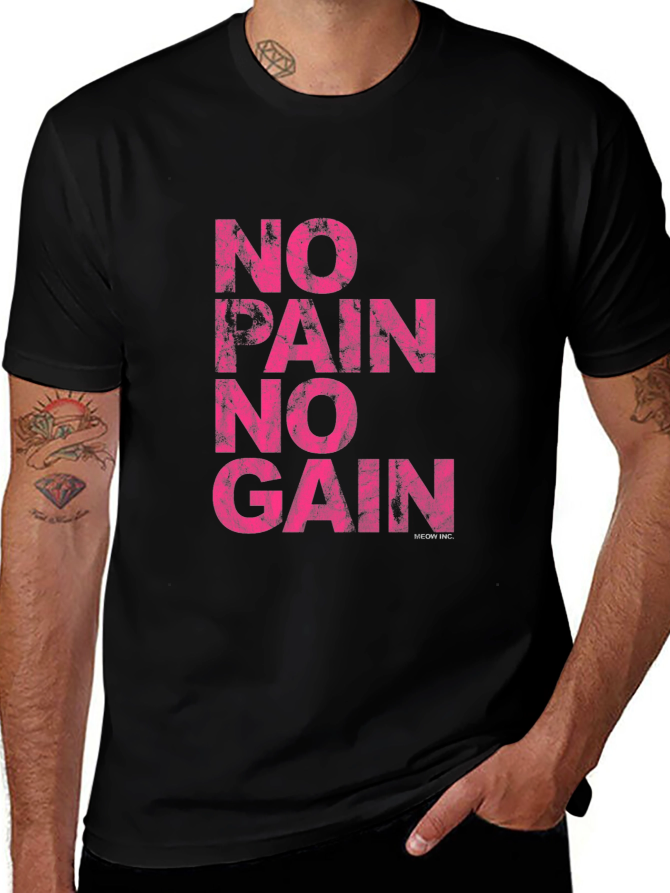 No Pain No Gain Graphic Tee - Black