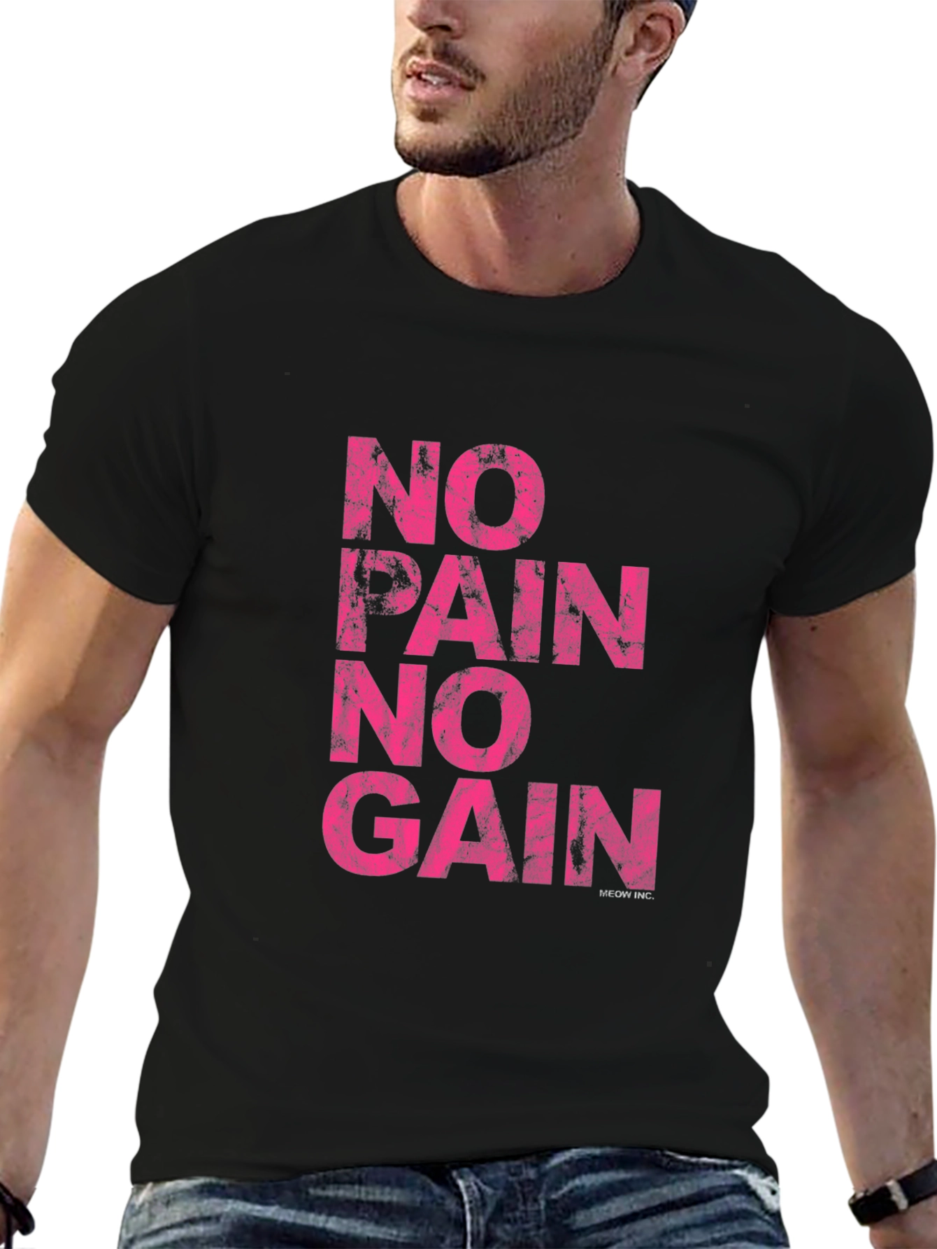 No Pain No Gain Graphic Tee - Black