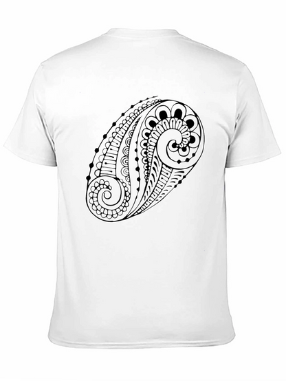 Mens Black Paisley Graphic Tee