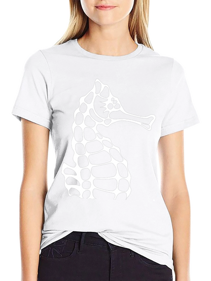 Seahorse Graphic Tee - Black Cotton Casual T-Shirt