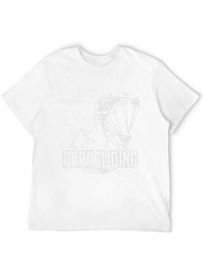 Paragliding Graphic Tee - Black Cotton Blend