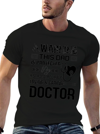 Dad Protected By Doctor T-Shirt Fathers Day Gift