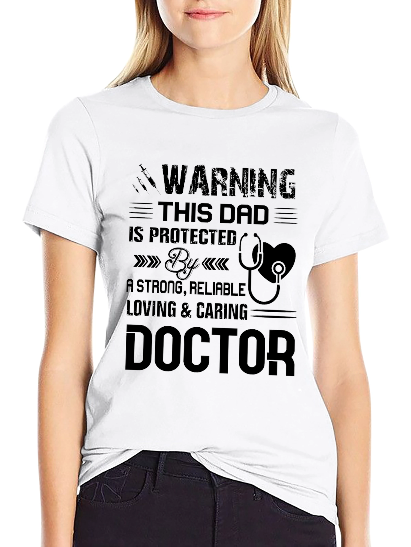 Dad Protected By Doctor T-Shirt Fathers Day Gift