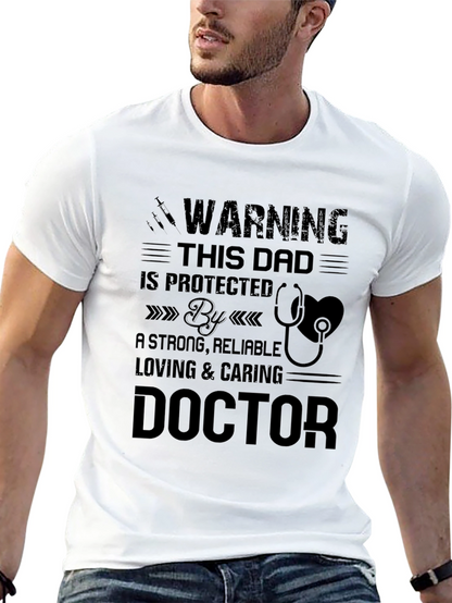 Dad Protected By Doctor T-Shirt Fathers Day Gift