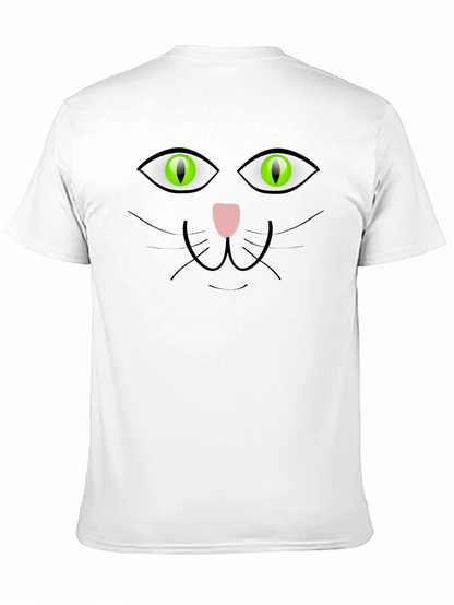 Black Cat Face Graphic T-Shirt
