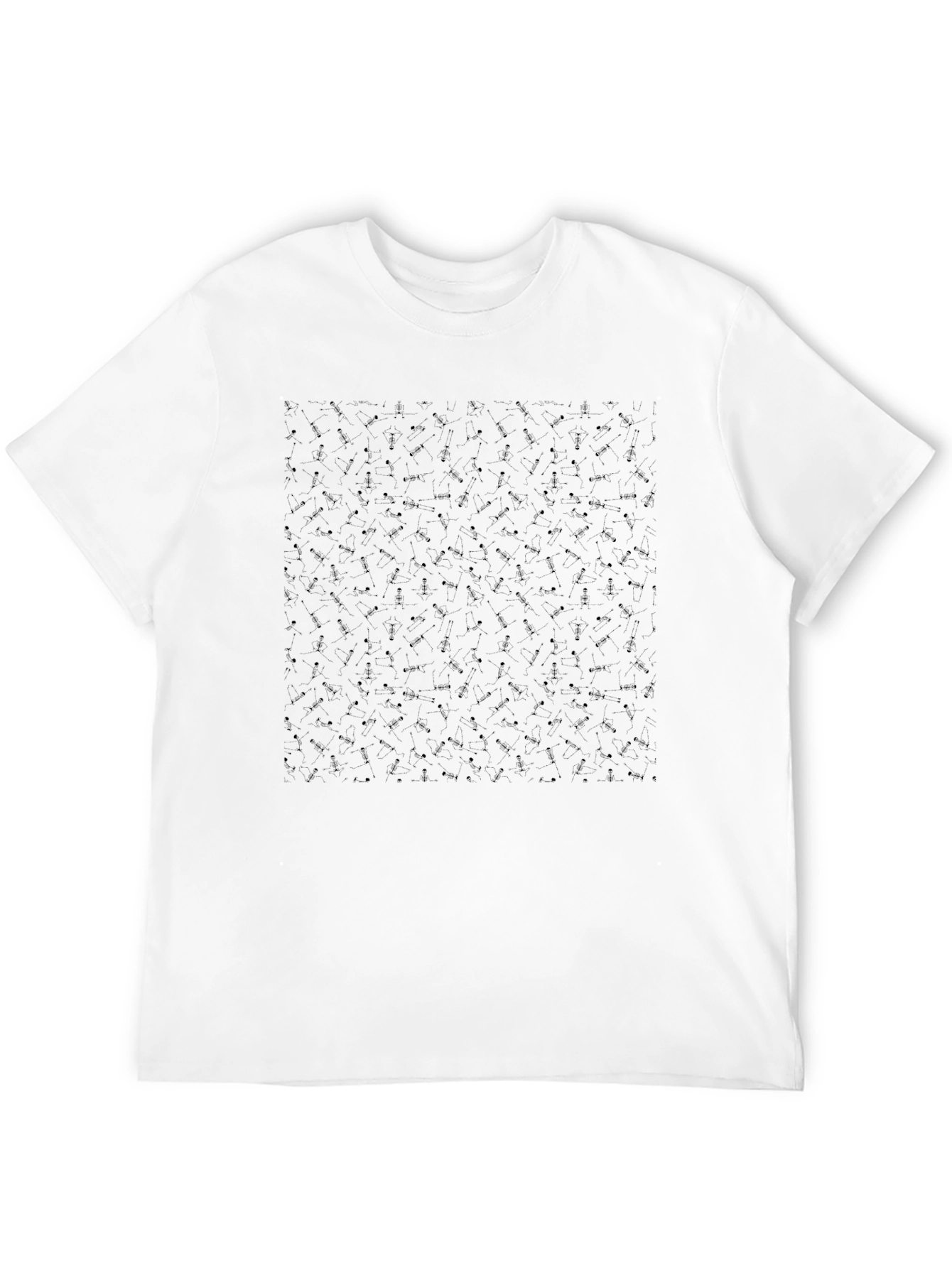 Mens Black Patterned Crew Neck T-Shirt