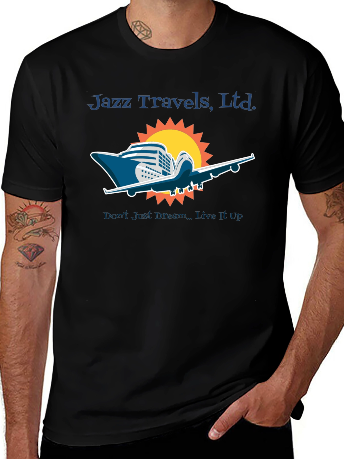 Jazz Travels Tee: Cruise & Fly Adventure