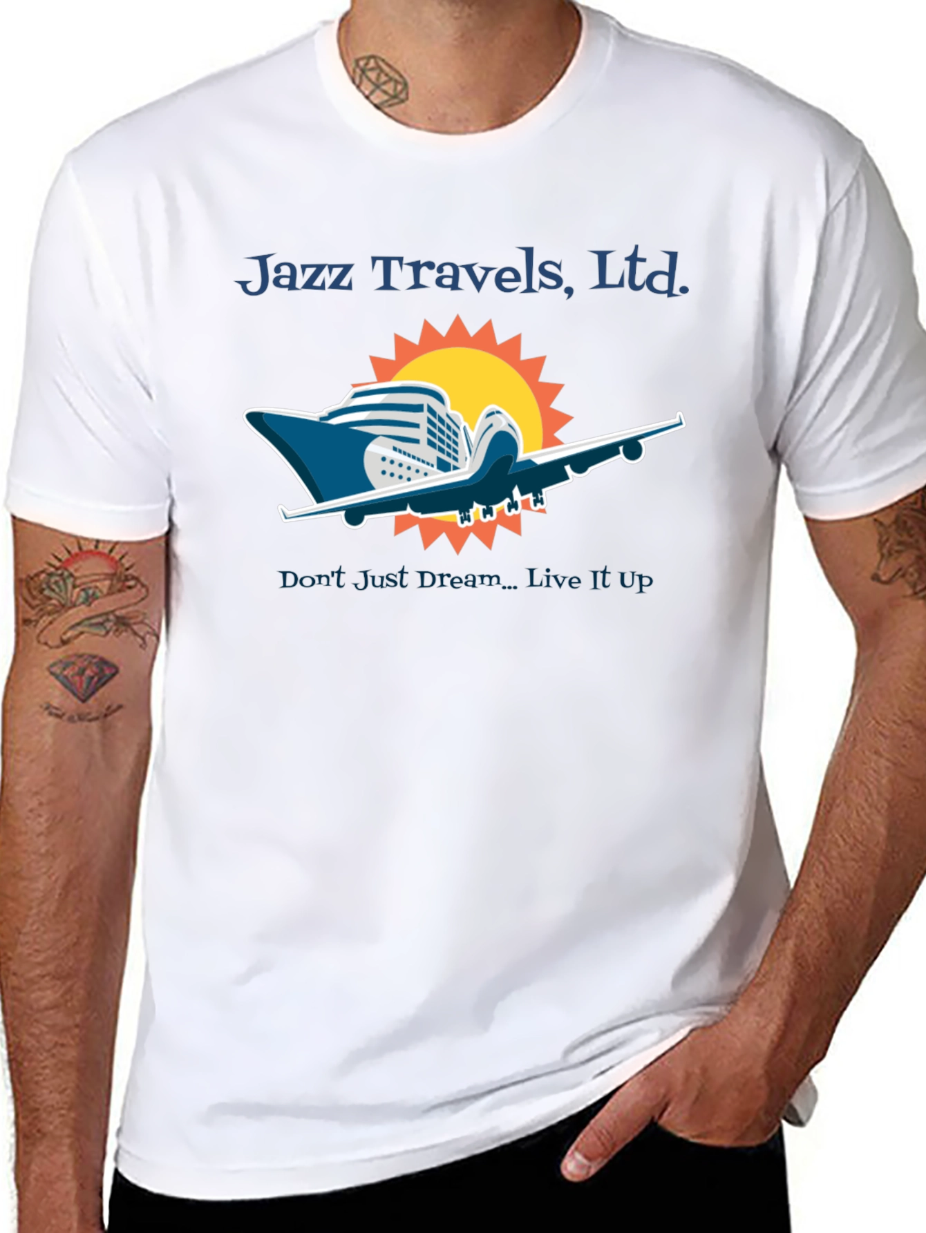 Jazz Travels Tee: Cruise & Fly Adventure