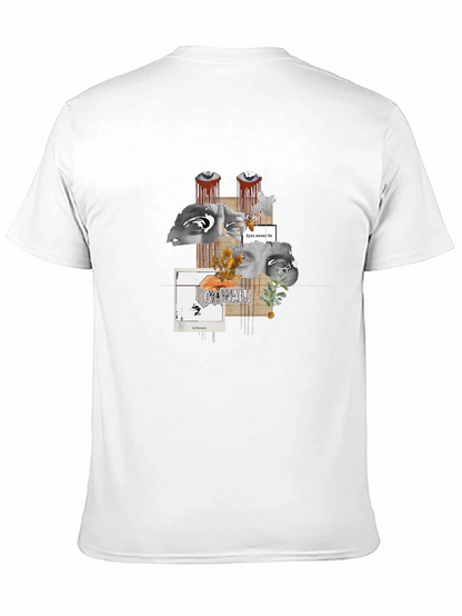 Artistic Graphic Print Black T-Shirt