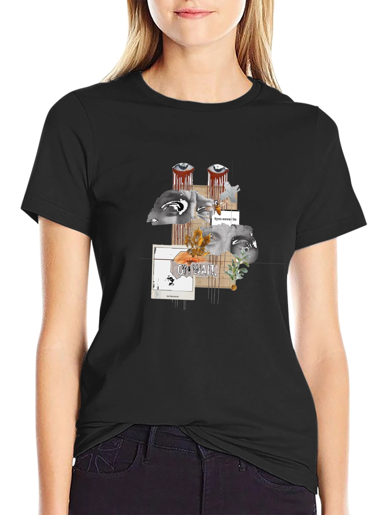 Artistic Graphic Print Black T-Shirt