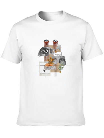 Artistic Graphic Print Black T-Shirt