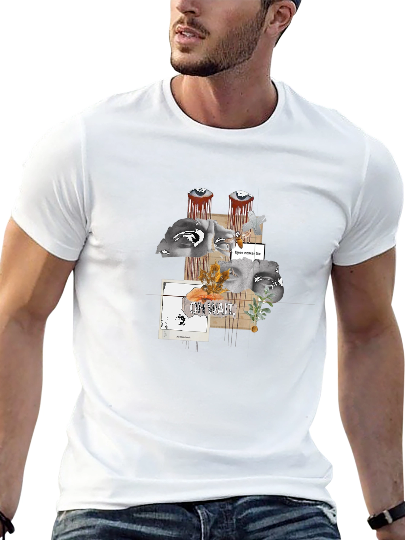 Artistic Graphic Print Black T-Shirt