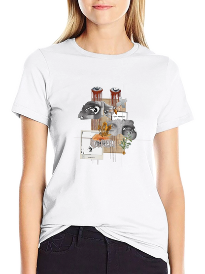 Artistic Graphic Print Black T-Shirt