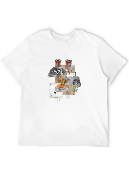 Artistic Graphic Print Black T-Shirt