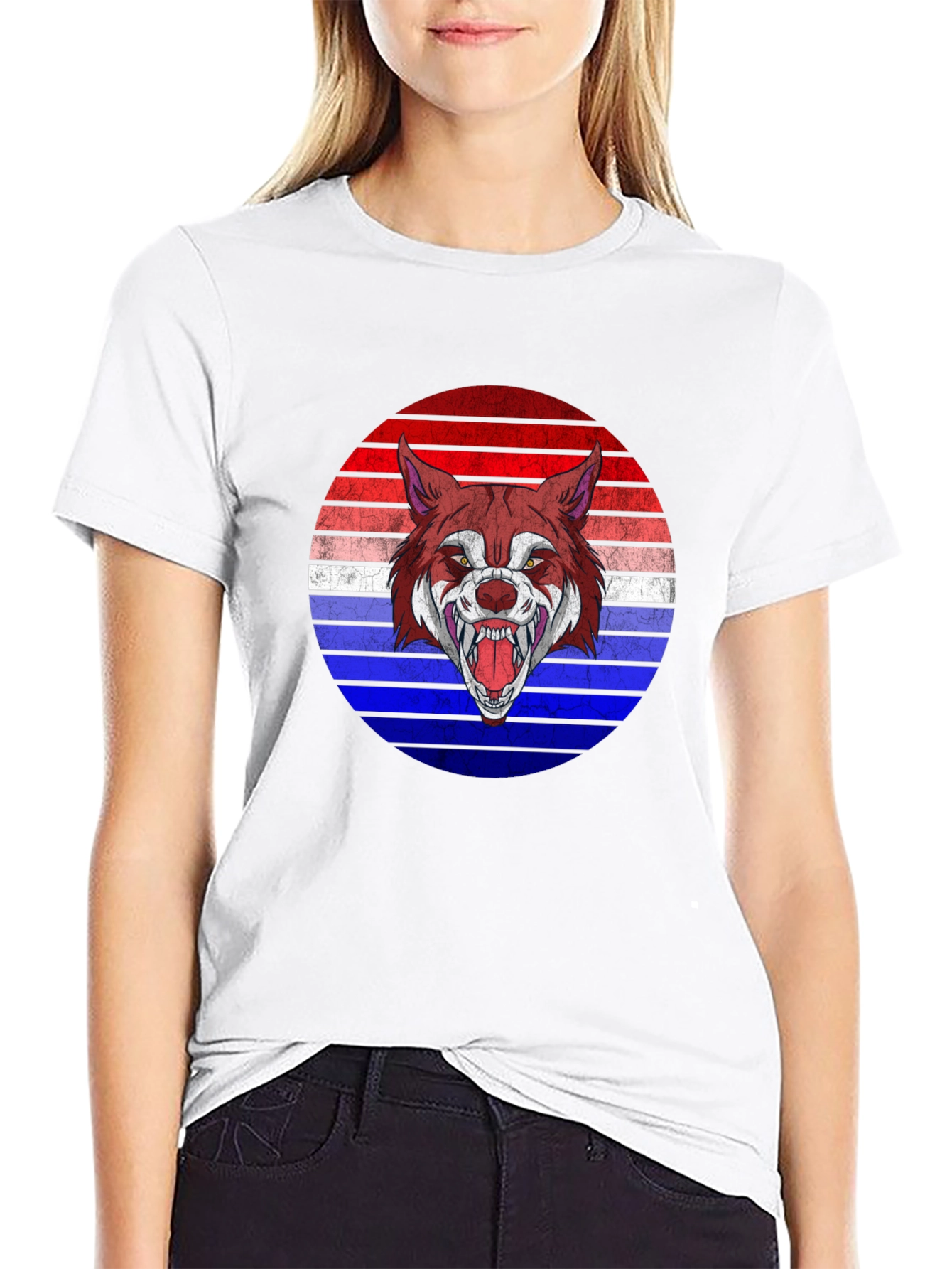 Wolf Graphic Tee - Retro Style