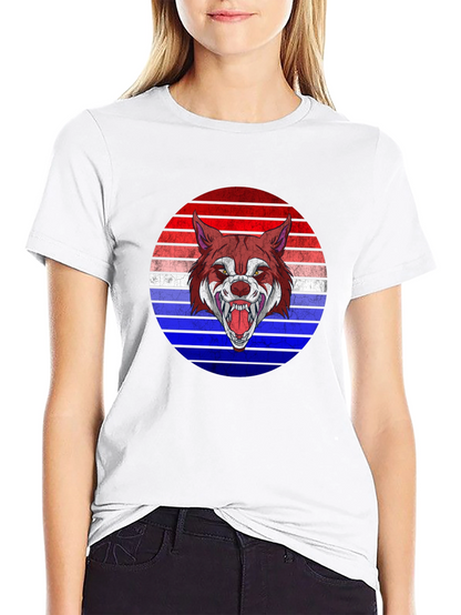 Wolf Graphic Tee - Retro Style