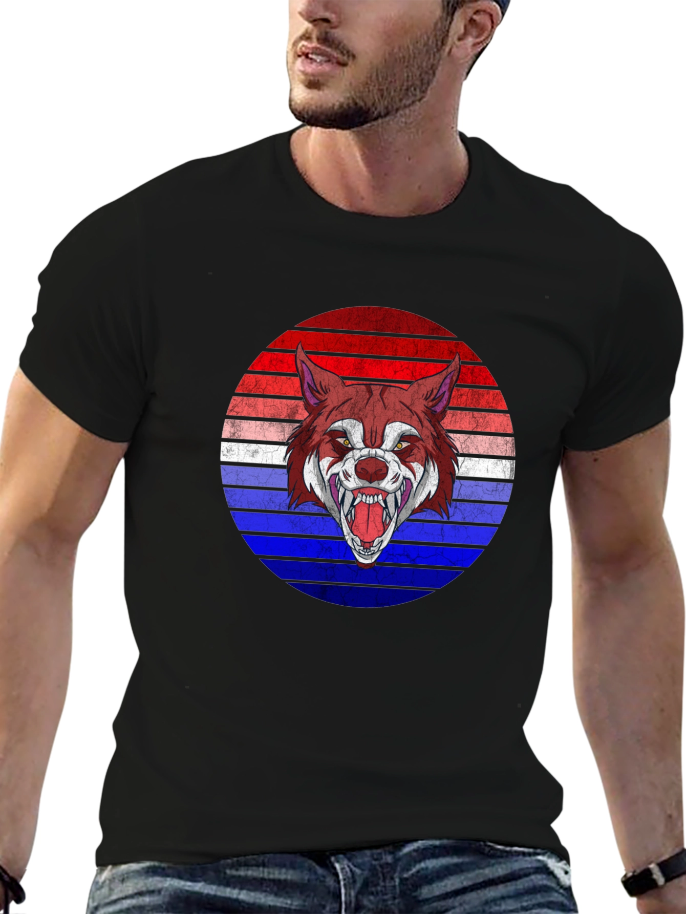 Wolf Graphic Tee - Retro Style