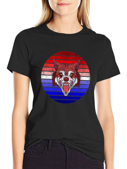 Wolf Graphic Tee - Retro Style