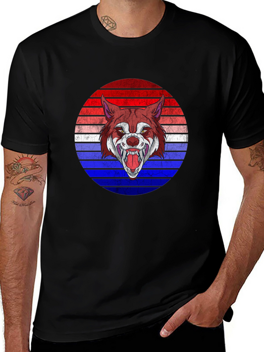 Wolf Graphic Tee - Retro Style