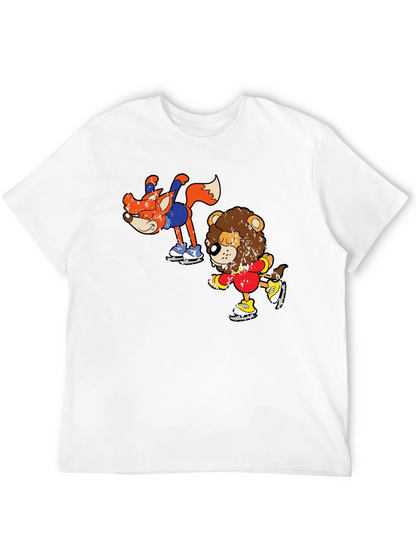 Skating Animals Graphic Tee - Fun Cartoon Shirt