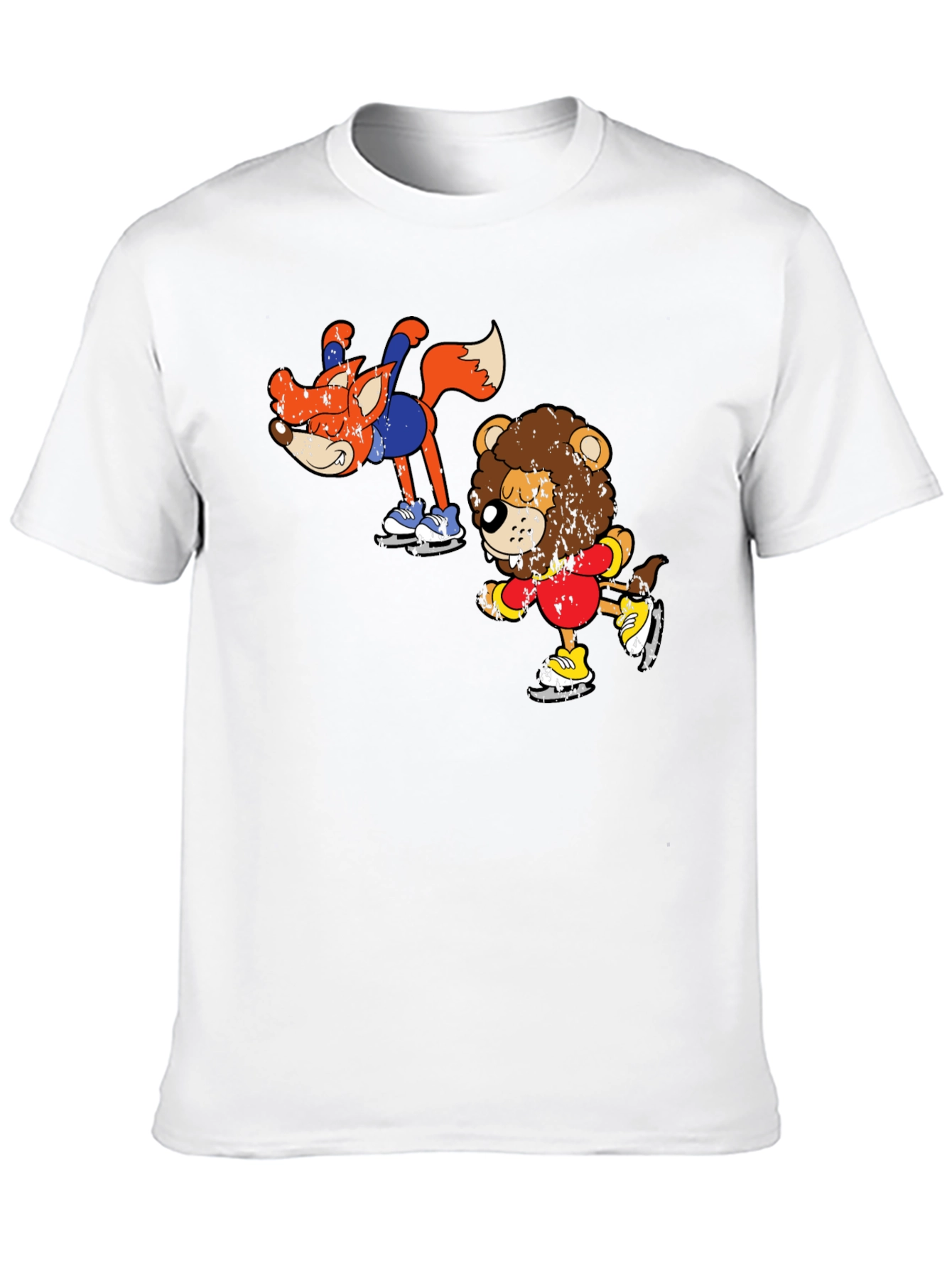 Skating Animals Graphic Tee - Fun Cartoon Shirt