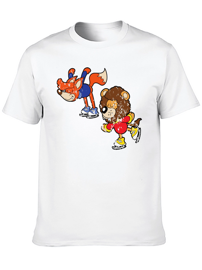 Skating Animals Graphic Tee - Fun Cartoon Shirt