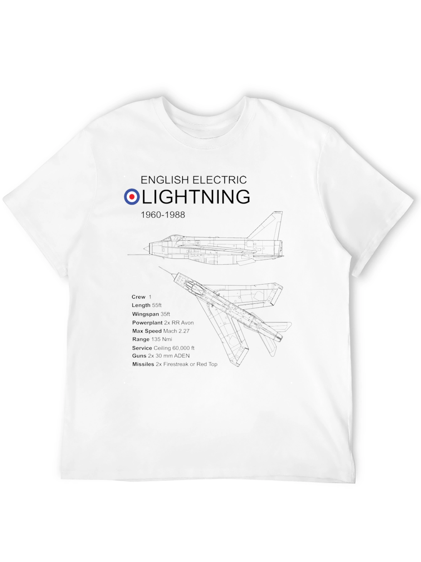 English Electric Lightning 1960-1988 T-Shirt