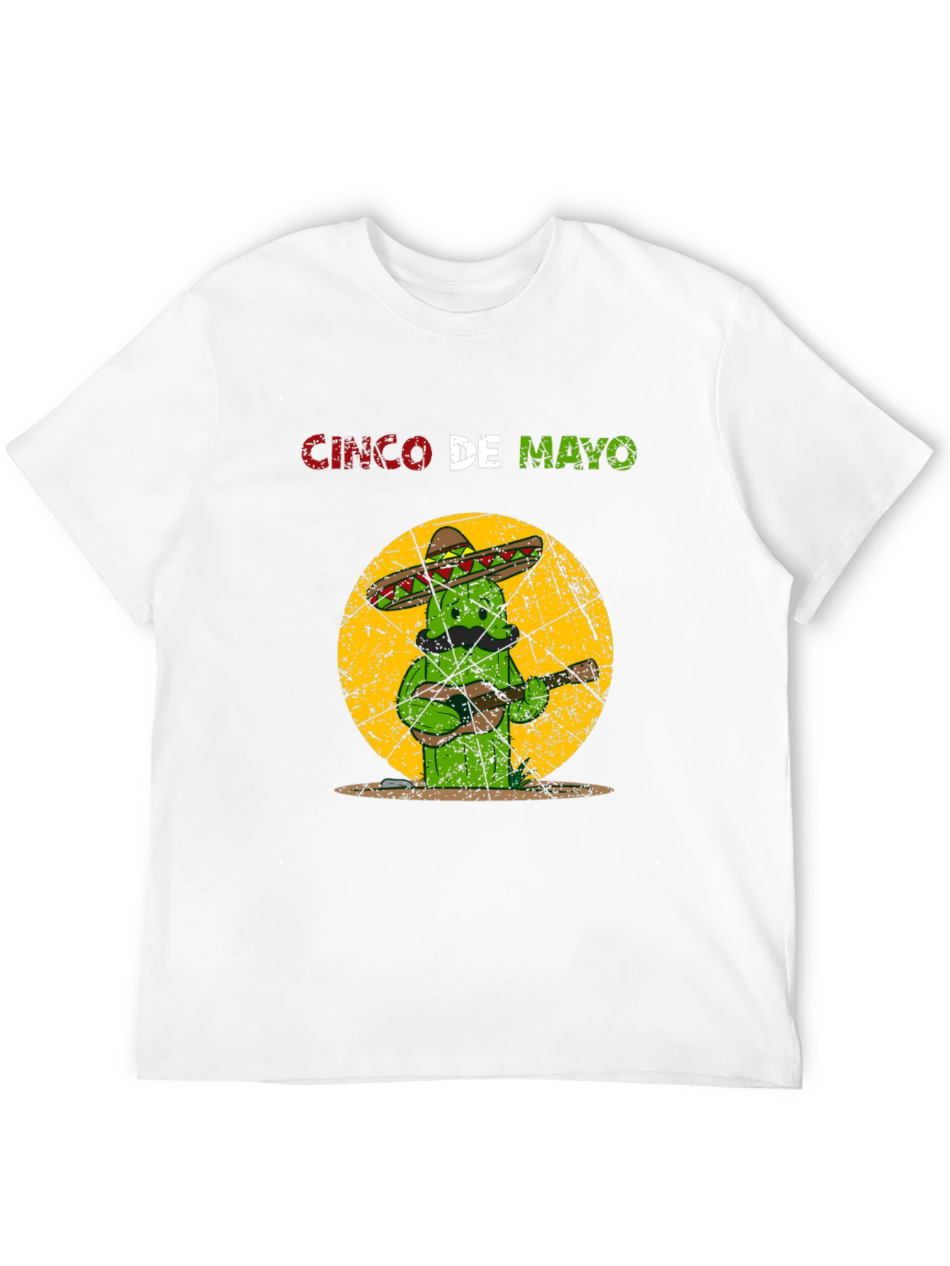 Cinco De Mayo Cactus T-Shirt - Guitar Mariachi Tee